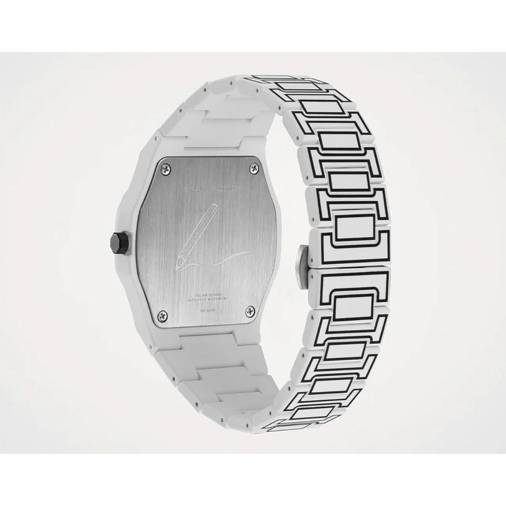 D1 Milano Men S Polycarbonate White Sketch Watch 40.5mm Pcbj34