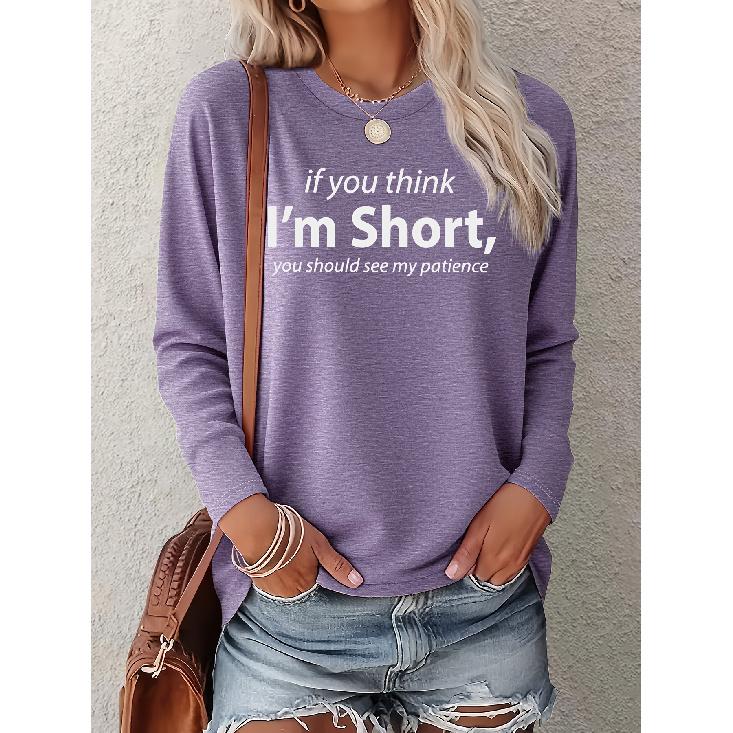 Women's Small Size Inspirational Letter Print Dress Casual Long Sleeve Elegant Summer Top Fashionable and cute T Vintage loose-fitting sportswear