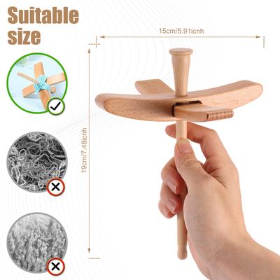 Handmade Wooden Turkish Spindle Storage Tools Detachable Cross-Shaped Beech Wood Turkish Spindle Kit for Beginners Yarn Making