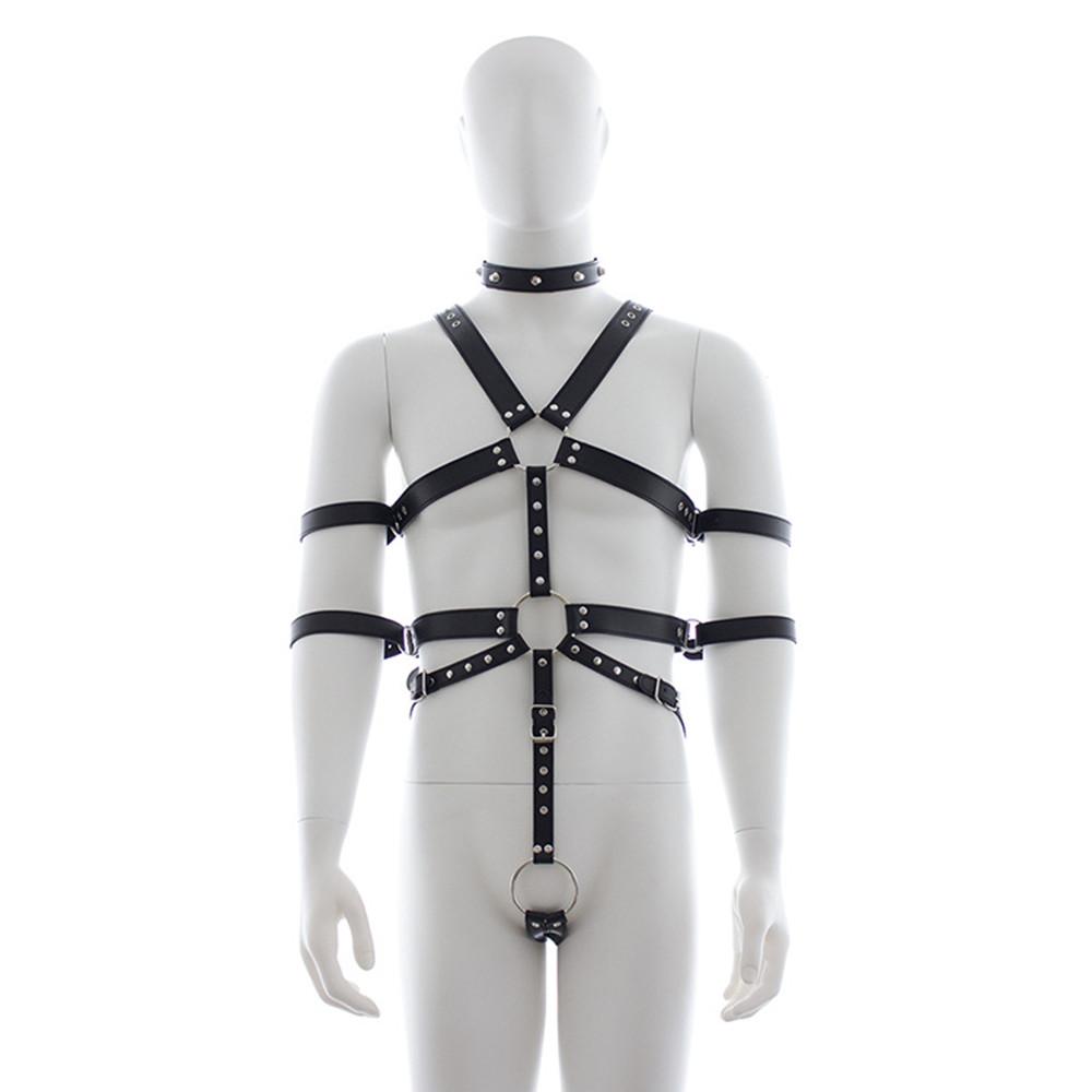 Gay Rave Harness Man Pu Leather  Bondage Strap Chest Restraint Kit Sex Lingerie Adjustable Cosplay Sex Toys Sex Toys For Men
