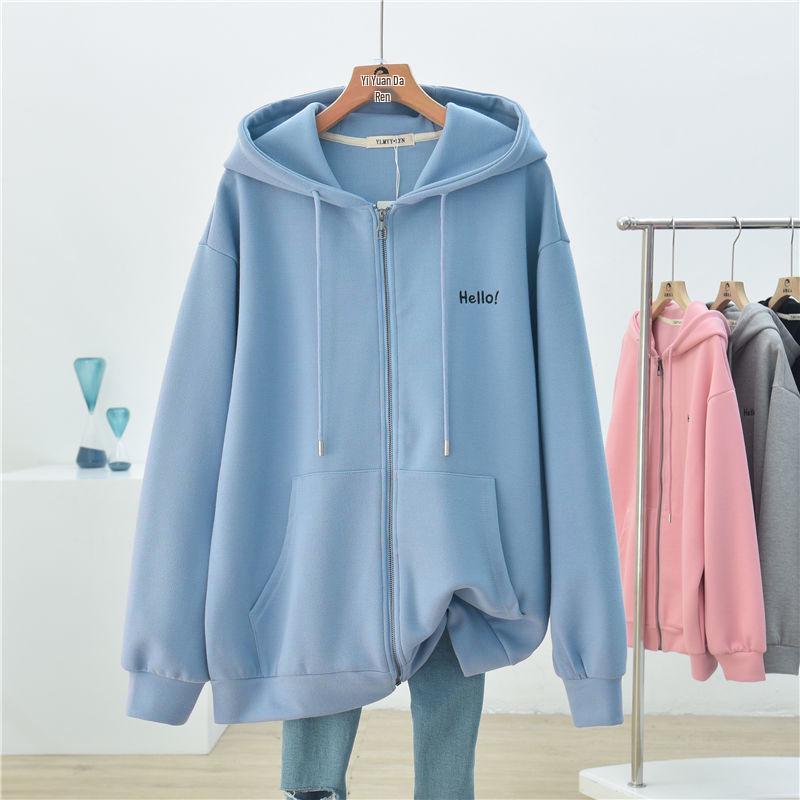 Women s Plus Size Hooded Sweatshirt - Spring 2025 Korean Style Loose Versatile Cardigan Jacket L 80-120 jin 2298₽