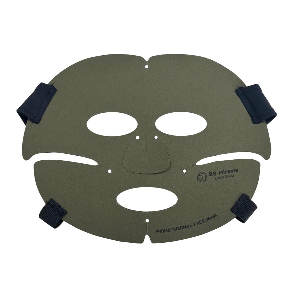 Promo Thermo Face Black Silica Far Infrared Reusable Made In Olive One Size Fits Most [PROMO THERMO] FACEMask Mask, Pack, Heat, Skincare, Japan,