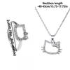 Women Girls Lovely Hello Kitty Children Kids Chain Necklaces Cute Hollowed Kitty  Necklace  Year Christmas Gift Ring