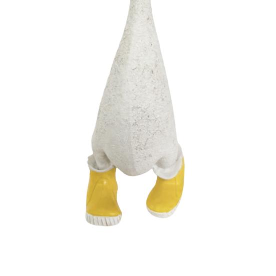 Resin Duck Rain Boots Garden Statue, Weatherproof Outdoor Yard Decor, Rustic Farmhouse Lawn Ornament, Unique Front Porch Entryway Decor, Geese Animal