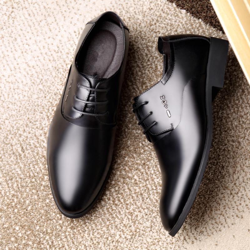 Fashion Black Leather Men's Dress Shoes Spring Autumn New Designer Low Heel Shoes Man Fashion Casual Solid Color Loafers Male