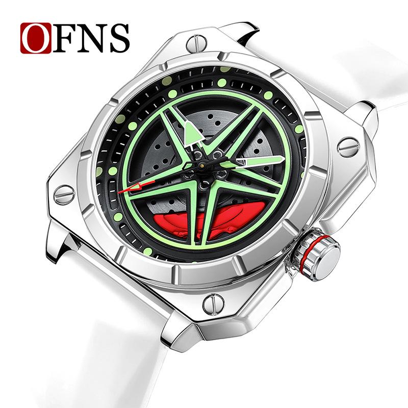 OFNS Men s Waterproof Luminous Quartz Watch with 3D Hollow Rotating Star Design