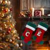 18 Inches Monogram Christmas Stockings with Letters Embroidered Initials Xmas Hanging Stockings for Party Decoration
