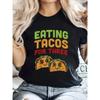 Funny Twin Pregnancy Announcement T-Shirt - Eating Tacos for 3 Graphic, Soft Maternity Top