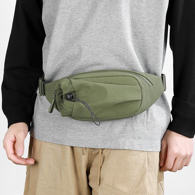 Men's Outdoor Waist Bag Water Kettle Bag Solid Color Mobile Phone Bag Chest Bag Crossbody Bag