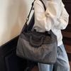 Nylon Duffel Bag for Women and Men Large Capacity Travel Gym Bag with Grid Pattern Design Hand Carry Shoulder Bag for Short Trip