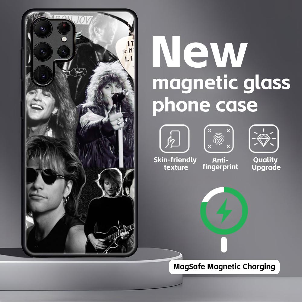 Funda para teléfono B-BonS Fashion J-JoviS para Samsung S25 S24 S23 S22 S21 S20 Plus Ultra Note20 Funda Magnética de Vidrio