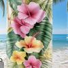 Lebendiges tropisches Hibiskusblüten-Strandtuch Großes weiches saugfähiges Handtuch Bunter Hibiskus Monstera Palmenblätter Druck Handtuch