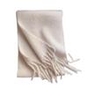 Women Winter Scarf Solid Color Thickened Warm Shawl Scarf with Tassel Design Cold Weather Fashion Accessories