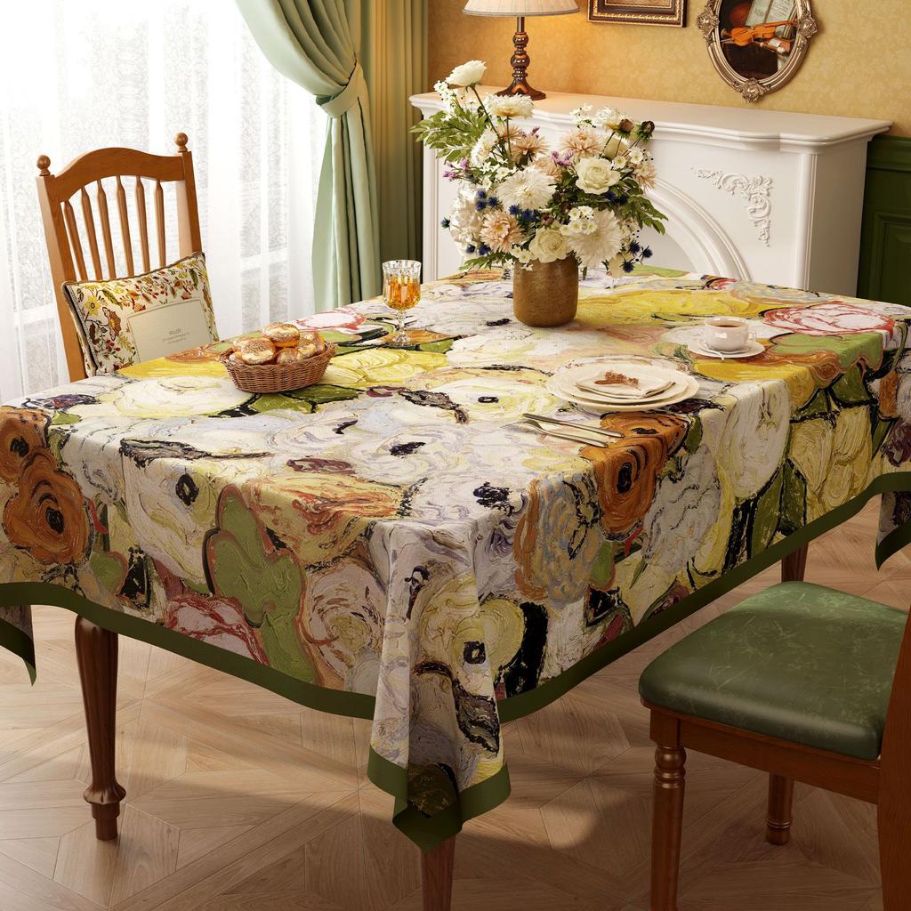 Dining Table Tablecloth Waterproof, Oil-Proof, Wash-Free And Anti-Scalding Pvc Light Luxury High-End Coffee Table Cloth Desktop Tablecloth Cover Cloth