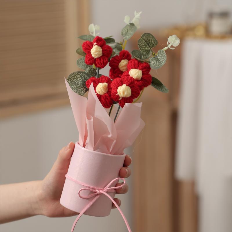 Charming Fleece Puff Tulip In Gift Bag - Perfect for Birthday & Holiday Decor, Spring Home Accent, , Flower Decorations