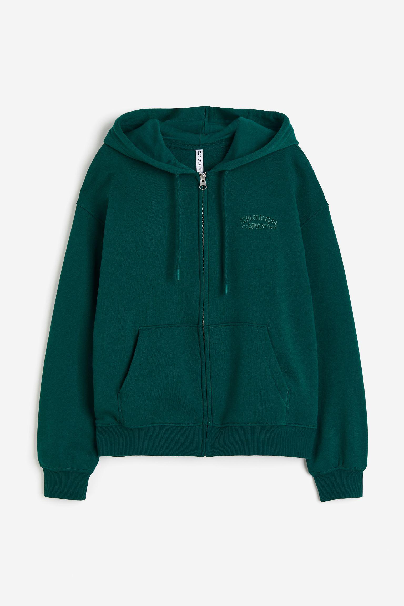 

Embroidered zip-through hoodie
