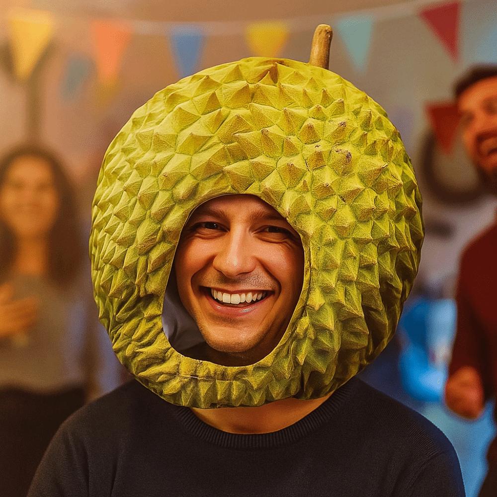Funny Simulation Durian Hat Soft Cartoon Plush Hat Plush Headwear Durian Headgear  Costume Parties