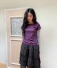 OHESHIO Floral Label Layered T-Shirt, Purple