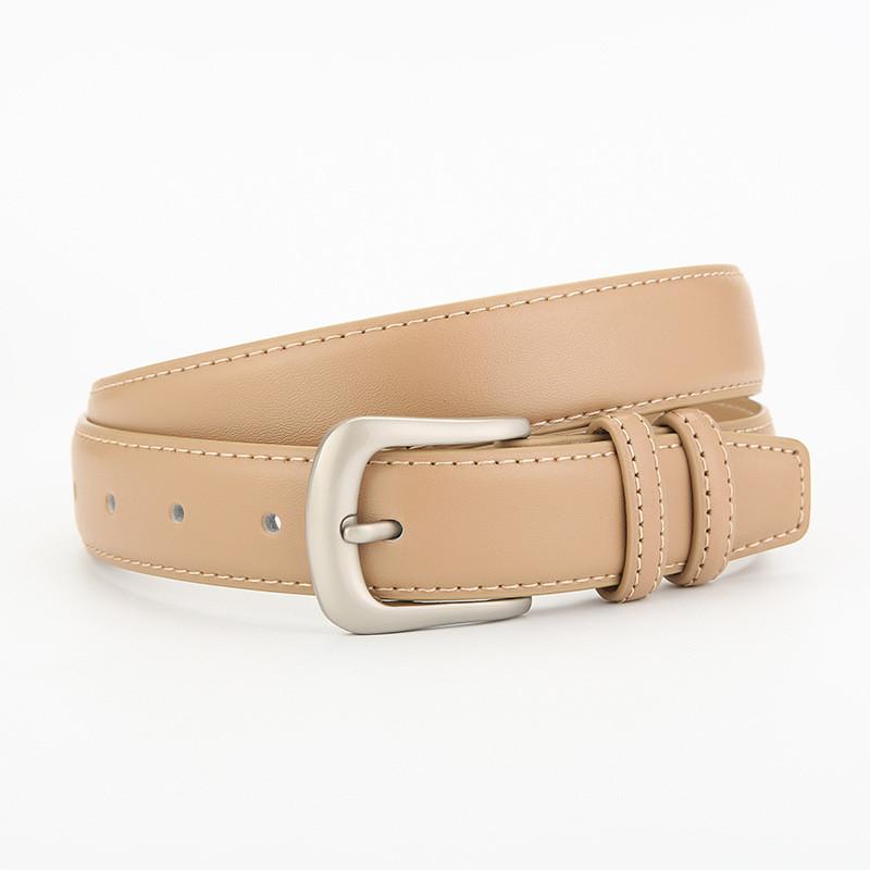 Vintage Leather Belt For Women And Men With Metal Pin Buckle And Twolayer Cowhide For Casual Dress