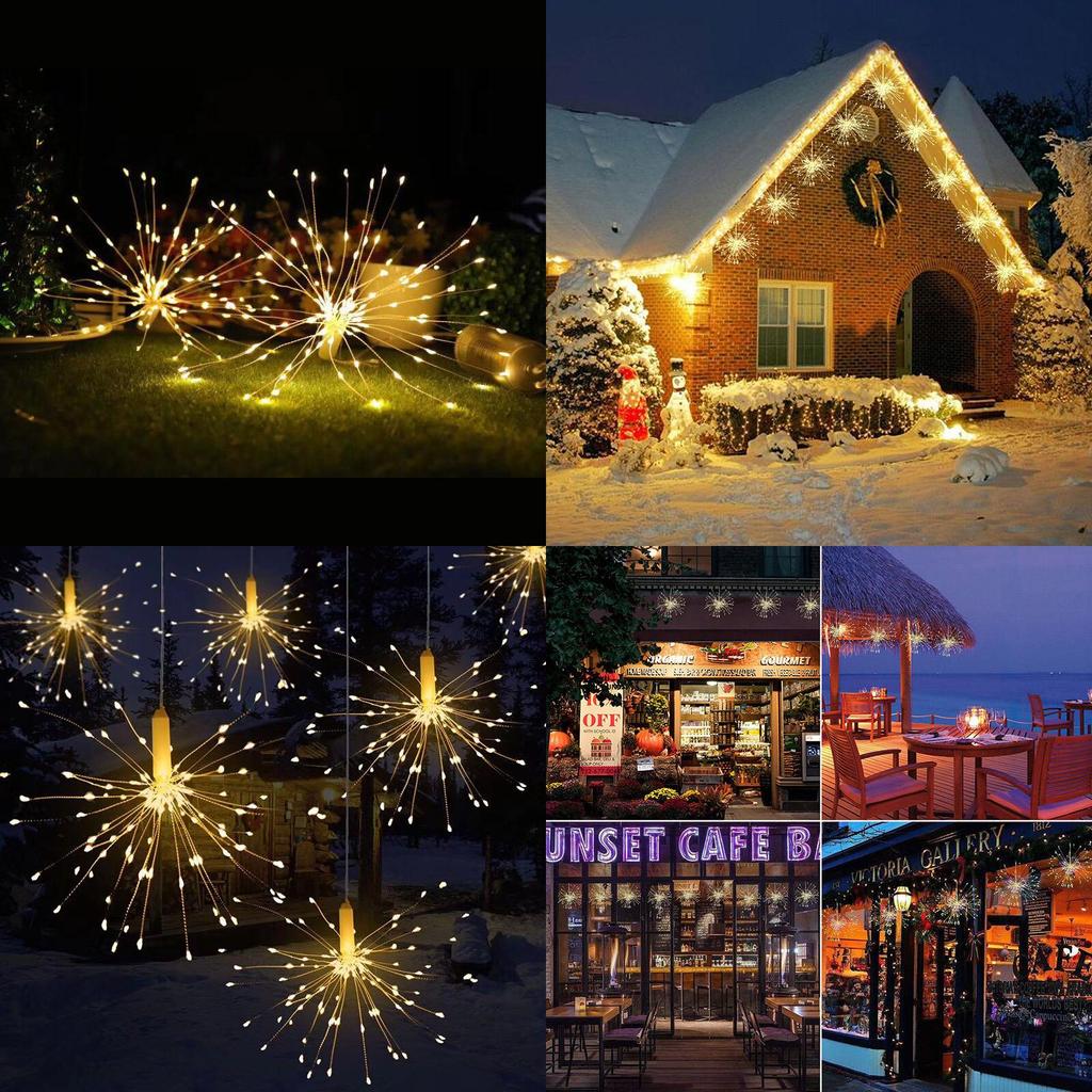 Firework Copper Led Fairy Wire String Lights Remote Control Christmas Decor