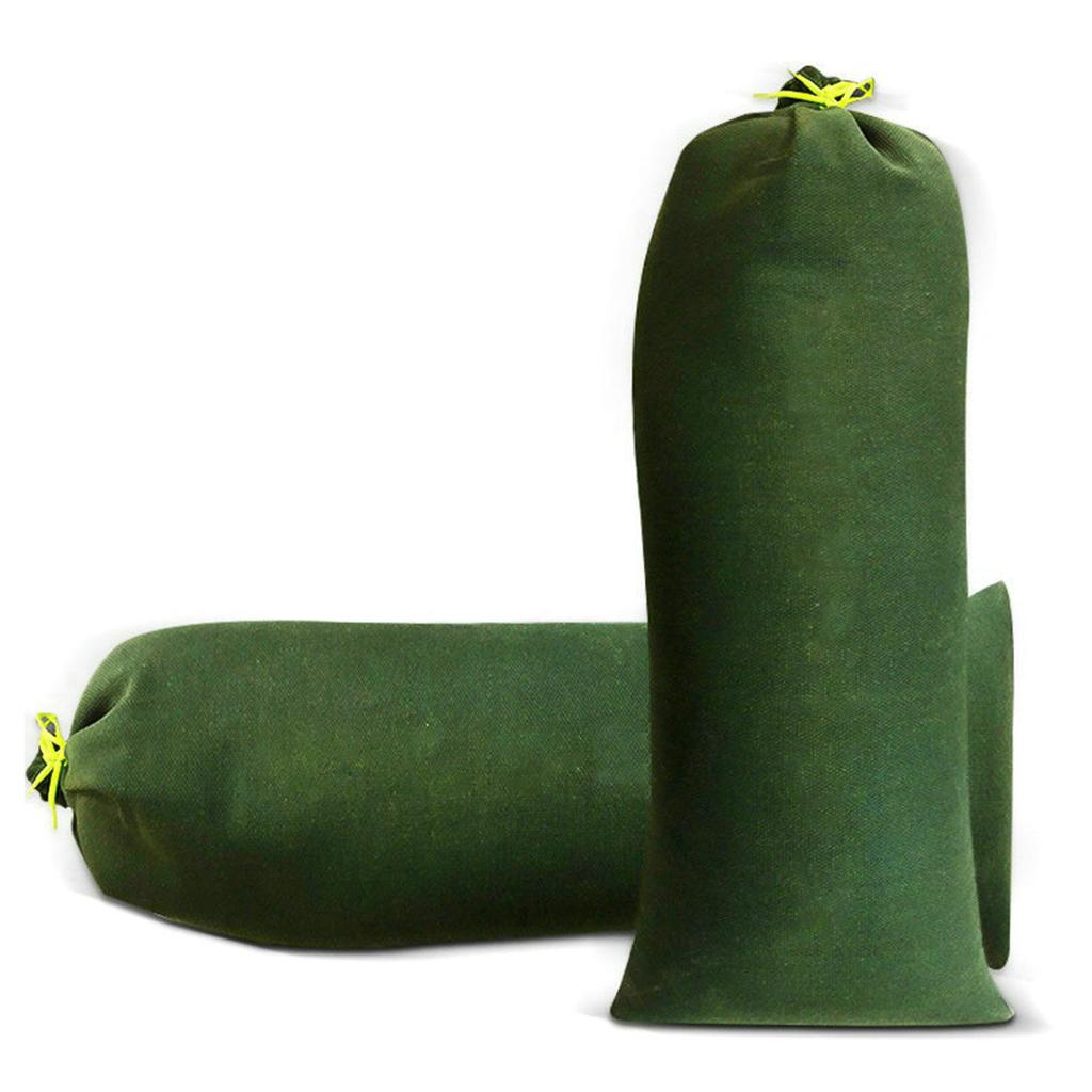 Flood Prevention Sandbag Green Reusable Canvas Flood Water Barrier Sand Bag with Drawstring for House Windows Doors