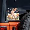 QT2329#15cm Easter Bunny & Tulips Car Sticker, Suitable for Laptop, Car, Truck, Van, SUV, Motorcycle, Bumper, Window