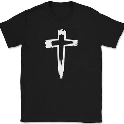 Krzyż T-Shirt Chrześcijański Jezus Chwała Uwielbienie Bóg Wiara Tekst Koszulka