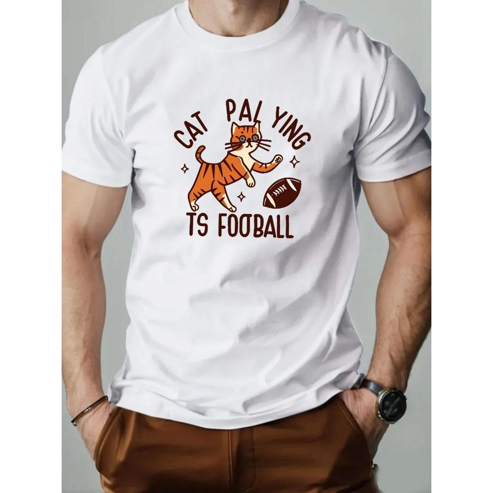 Men's T Shirt Cartoon Pattern Printed Summer Fashion Leisure Breathable Men Round Neck T-shirt High Quality Men's Clothing