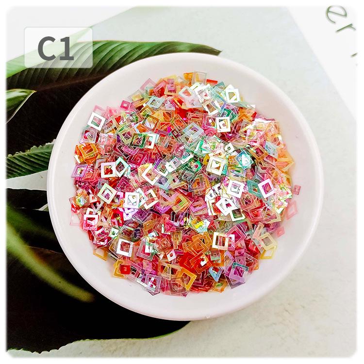 

Yaleduo 5 мм Квадратные Мать-и-дитя Масляный Блеск Блестящие Пайетки для Украшения Прямой Трансляции 20g/bag