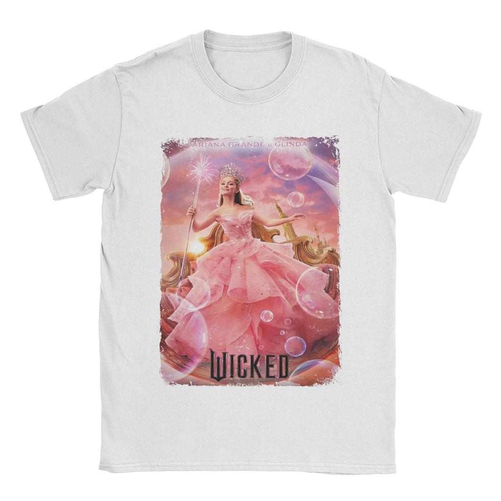 Wicked Fantasy Movie T-Shirts Men Elphaba Glinda Leisure Cotton Tees Crewneck Short Sleeve T Shirt Printed Clothing