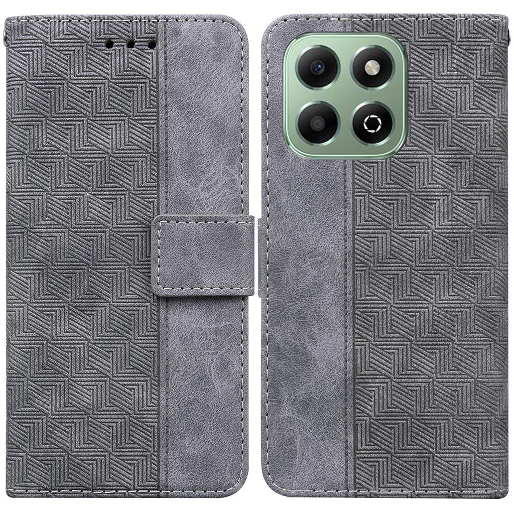 For Honor X6b 4G Case Geometry Pattern Leather Wallet Phone Cover