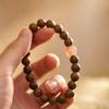 Exquisite Carving Bracelet: Agarwood, Imitation Beeswax, Turquoise & Hetian Jade