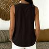 Women Sleeveless V Neck Button Front Loose Fit Casual Tank Top Lightweight Summer Blouse for Daily Wear Office Travel