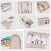 Eight-Piece Travel Organizer Set: Storage Bags & Makeup Bag for Clothes and Accessories.