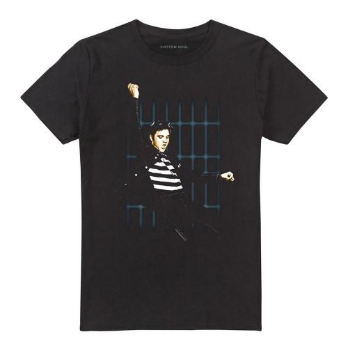 Elvis Presley Unisex Adult Blue Bars T-Shirt