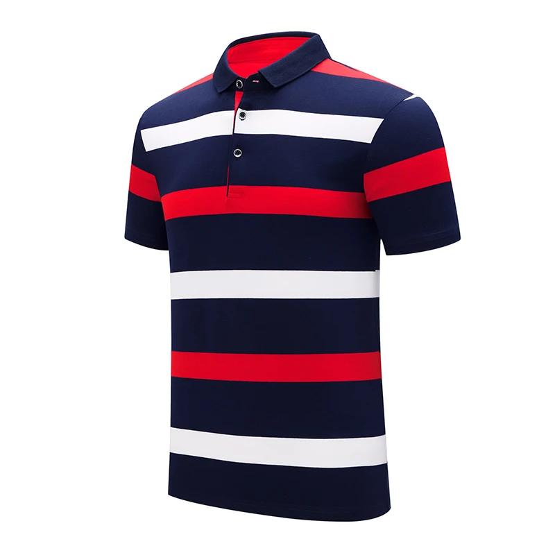 New Style Fashion Summer Men Classic Striped Polo Men's Clothing Short-Sleeved Embroidered Business Casual Hot Polo Shirt Male