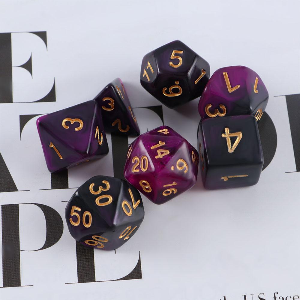 7pcs/Set for RPG Dungeons for RPG DnD Polyhedral Dice Double-Colors Mixed Color Dice Acrylic Dice
