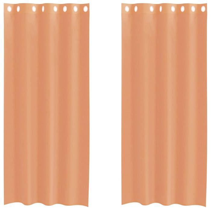 VidaXL Rideaux en voile avec œillets 2 pcs terre cuite, rideau en filet, rideau transparent, voile de fenêtre, traitement de 4102140