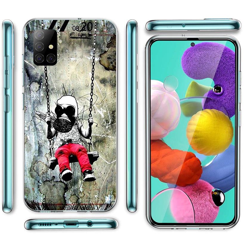 Street Art Banksy Graffiti Phone Case For Samsung Galaxy A52 A32 A22 A12 A51 A31 A50S A30S A20S A10S Note 20 Ultra 10 Plus S10 A