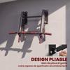 Wall-Mounted Pull-Up Bar, Foldable, Non-Slip Grips, 3 Hooks, 98 x 65 x 31 cm, Black