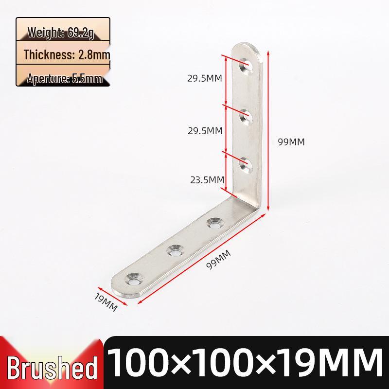 Stainless Steel L-Shaped 90° Angle Bracket Shelf Support