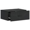 Wall Mounted Nightstand Black 49 X 34.5 X 20 Cm