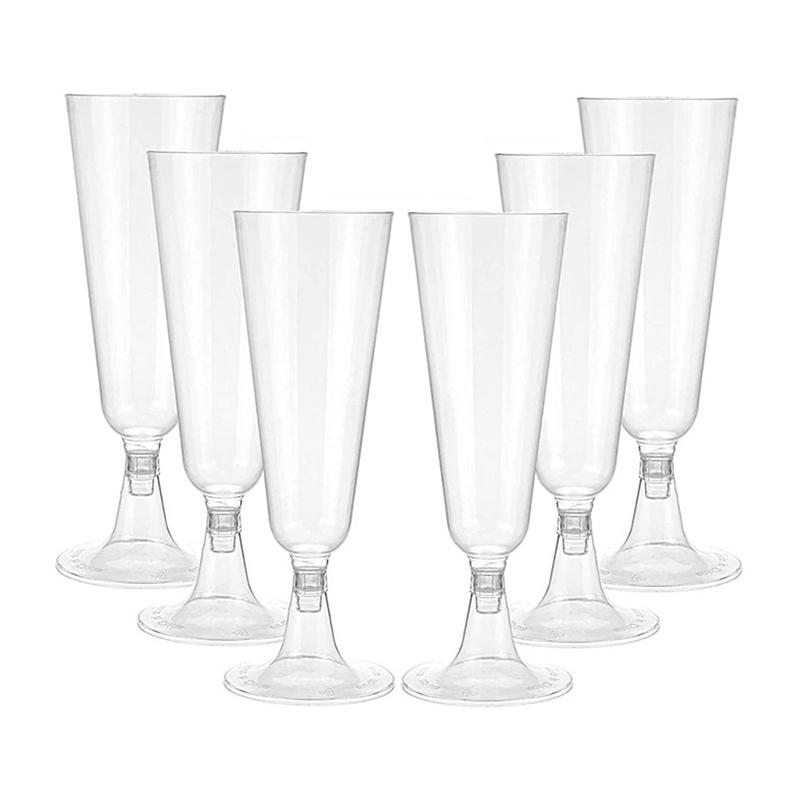1/10Pcs Plastic Disposable Clear Champagne Cocktail Glasses Wine Cups Birthday Party Wedding Anniversary Festival Drinkware