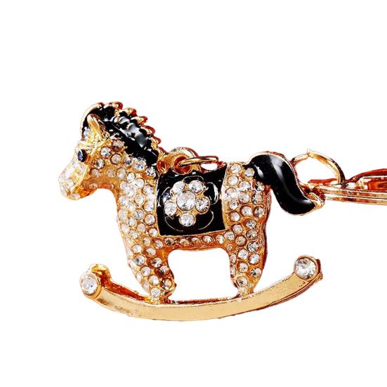 

Брелок Блискучі Стрази Інкрустація Дизайн Коня Брелок-Підвіска Декоративний Талісман Удачі Сумки Рюкзаки Автомобілі Підвіска чорний