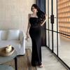 Design Sense French Sexy Pure Desire Spice Girl Hip-wrapped Fishtail Dress Summer New Mesh Suspender Dress