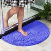 Non-Slip Chenille Half-Round Floor Mat - Water Absorbing, Machine Washable Rug for Hallway, Bathroom, and Bedroom