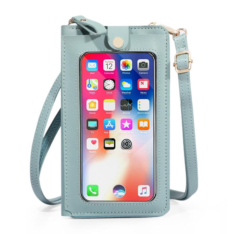 Borsa da Cellulare Touch Screen più Recente da Donna Borsa Grande Capacità Colore Puro Borsa a Tracolla da Donna Portafoglio da Donna Borsa a Spalla Singola Multifunzione