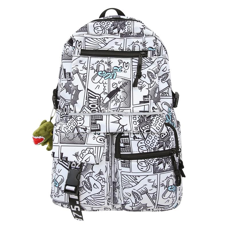

Студенческий рюкзак с принтом граффити, мужской водонепроницаемый спортивный школьный рюкзак, сумка для компьютера большой емкости