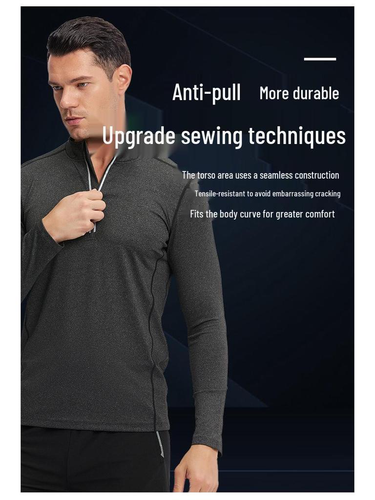 Men's Quick-Dry Long-Sleeve Fitness Basketball Training Shirt