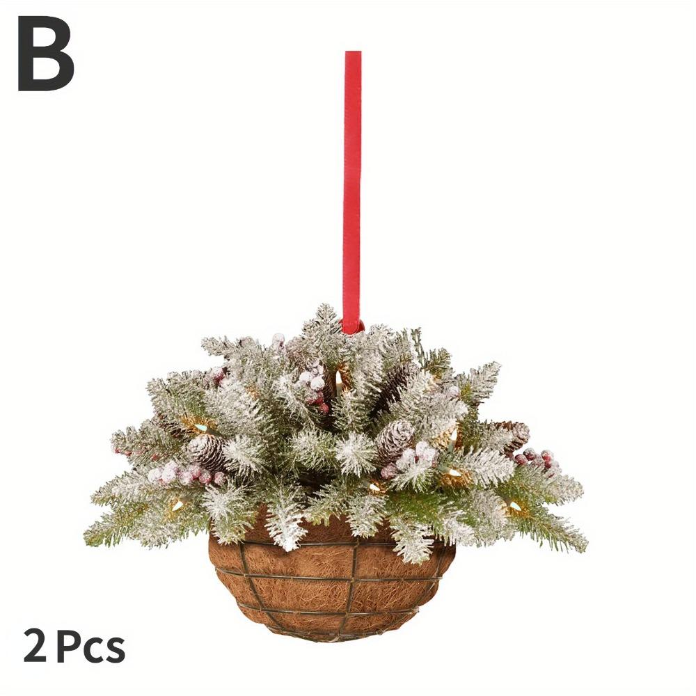 

2 шт. Рождественская цветочная корзина, подвесные украшения, елочная шишка, подвеска, рождественские украшения для дома B-2Pcs